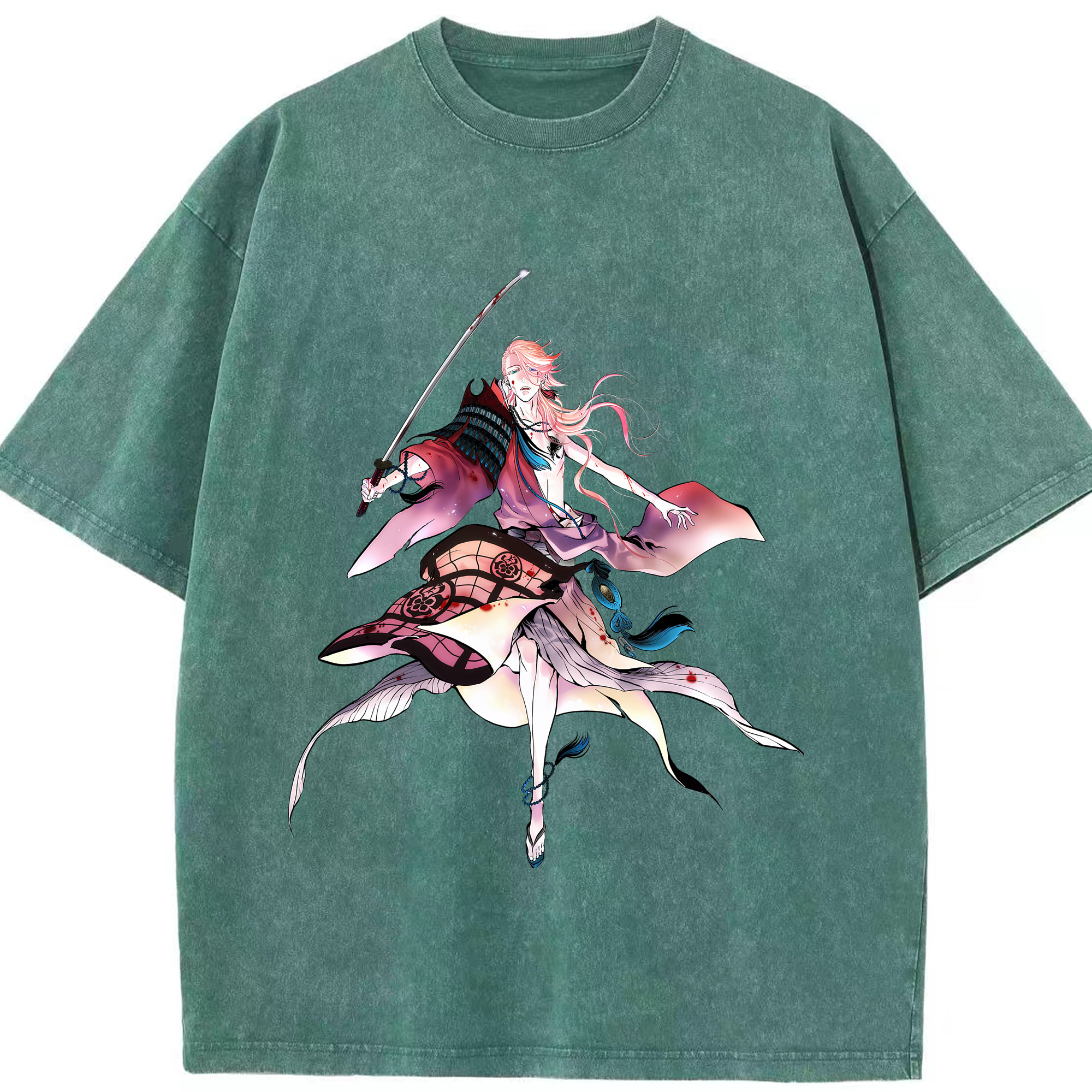 （画像用） 刀剣乱舞 Touken Ranbu 綿100% ヴィンテージ風 半袖Tシャツ（フロントプリント）